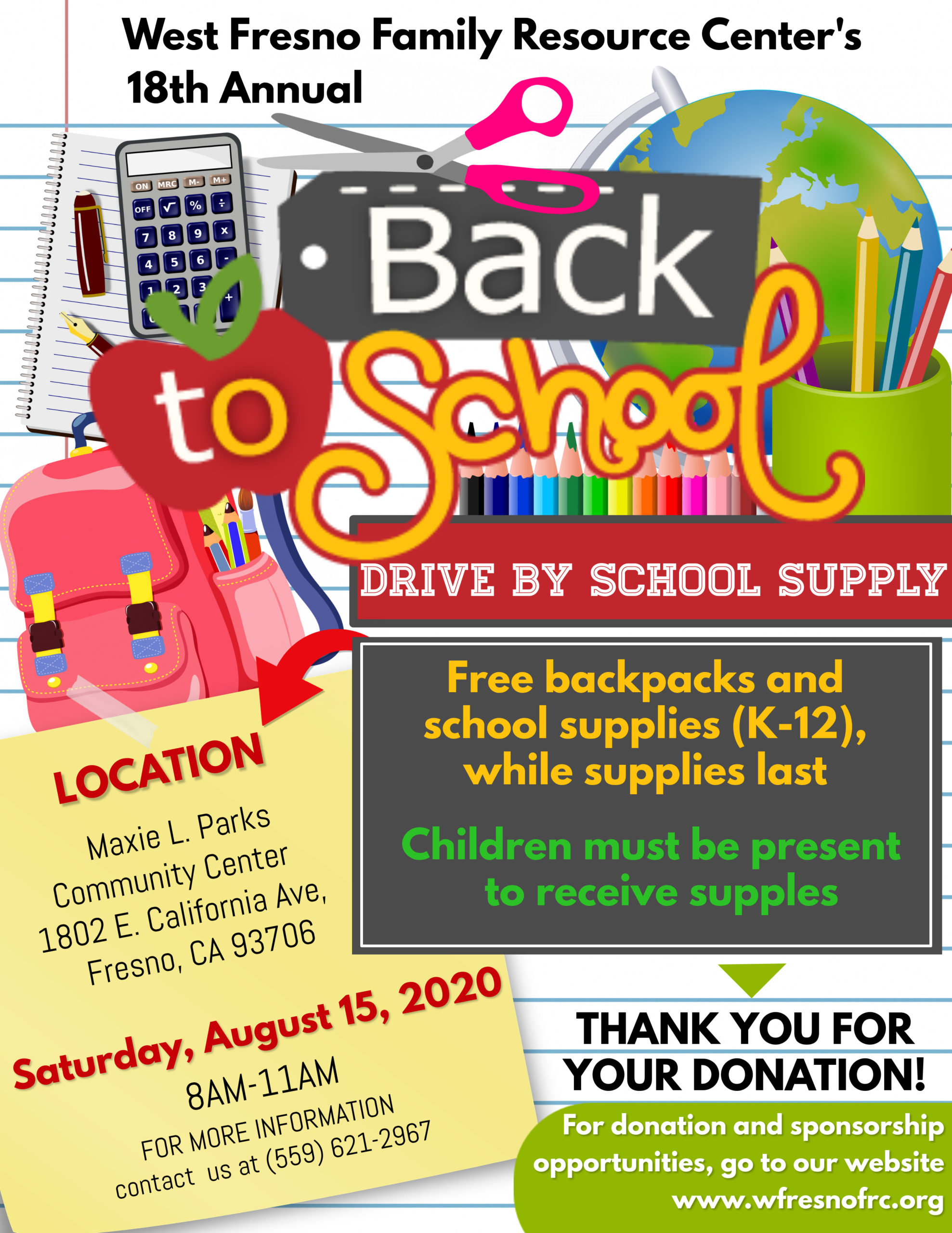 West Fresno Resource Center Hosts 18th Annual School Supply Event WUSD