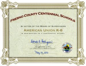 American Union Elementary School is designated as a centennial school