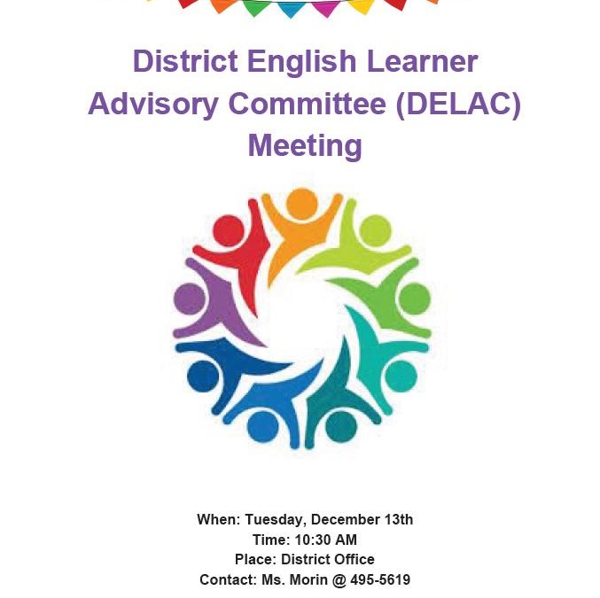 District English Learner Advisory Committee (DELAC) Meeting for December 13, 2016