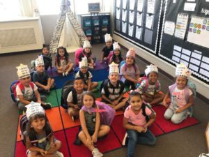 American Union Kindergarten students on the first day of school.