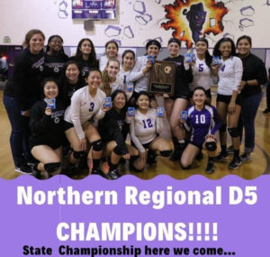 WUHS Girls Volleyball NorCal D5 Champions